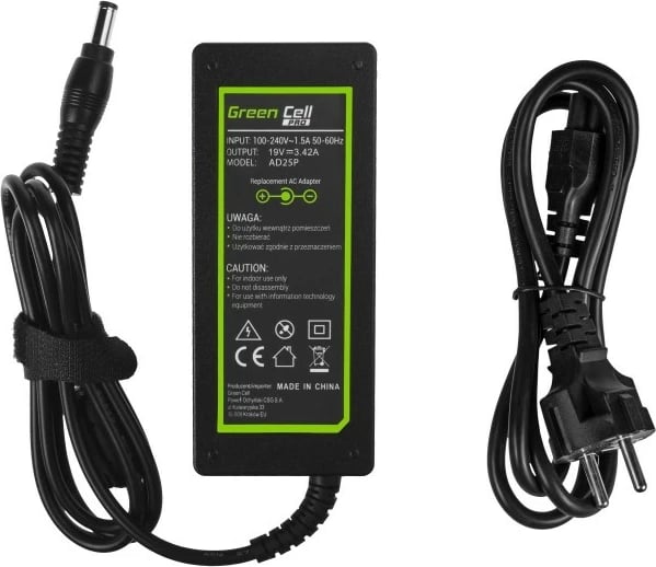 Kasë furnizimi Green Cell PRO AD25P për laptop, 19V 3.42A 65W, e zezë