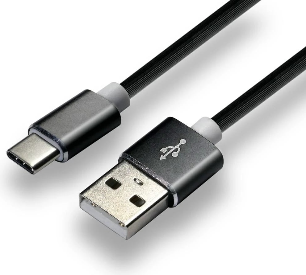 Kabllo USB-C everActive CBS-1CB, 1m, silikon, karikim i shpejtë, 3A, e zezë