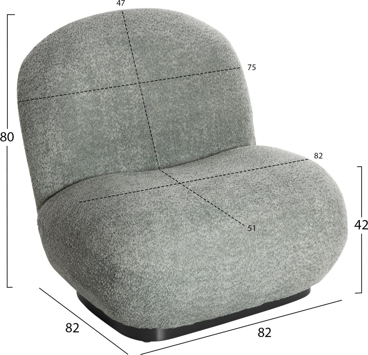 Fotele BEANY FH9591.05, 82x82x80H cm, e gjelbër
