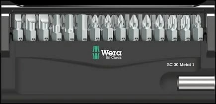 Set bitash për kaçavidë Wera 05057440001, 29 copë, 1/4", zi