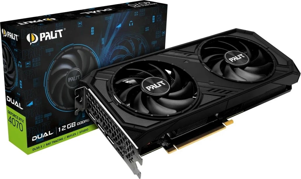 Kartë grafike Palit RTX 4070 12GB GDDR6, e zezë