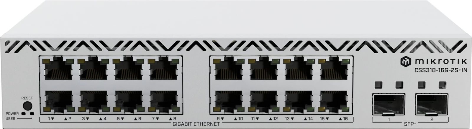 Switch MikroTik Cloud Smart Switch CSS318-16G-2S+IN, 16x Gigabit, 2x SFP+, i bardhë
