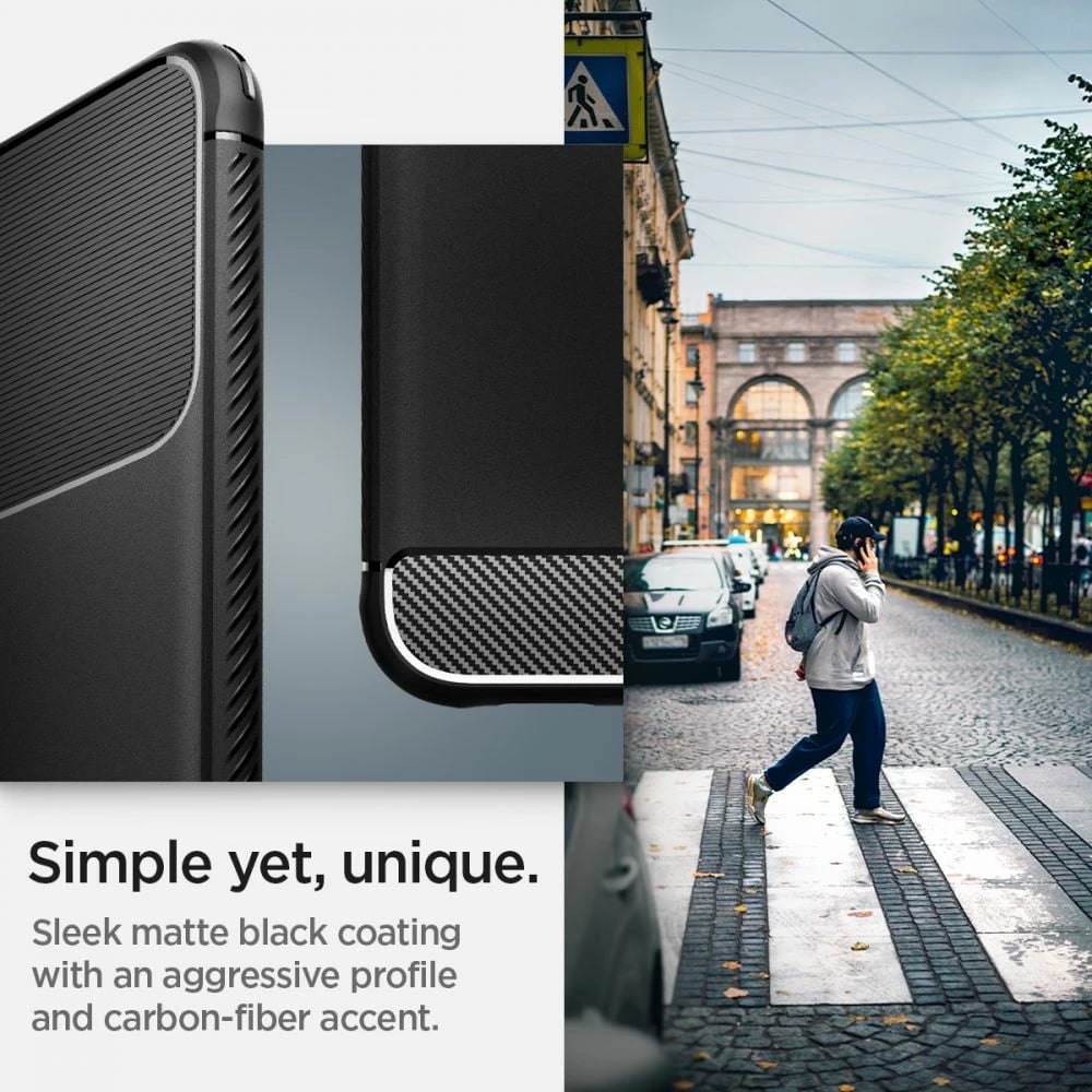 Mbështjellës Spigen Rugged Armor për Samsung Galaxy S22, i zi