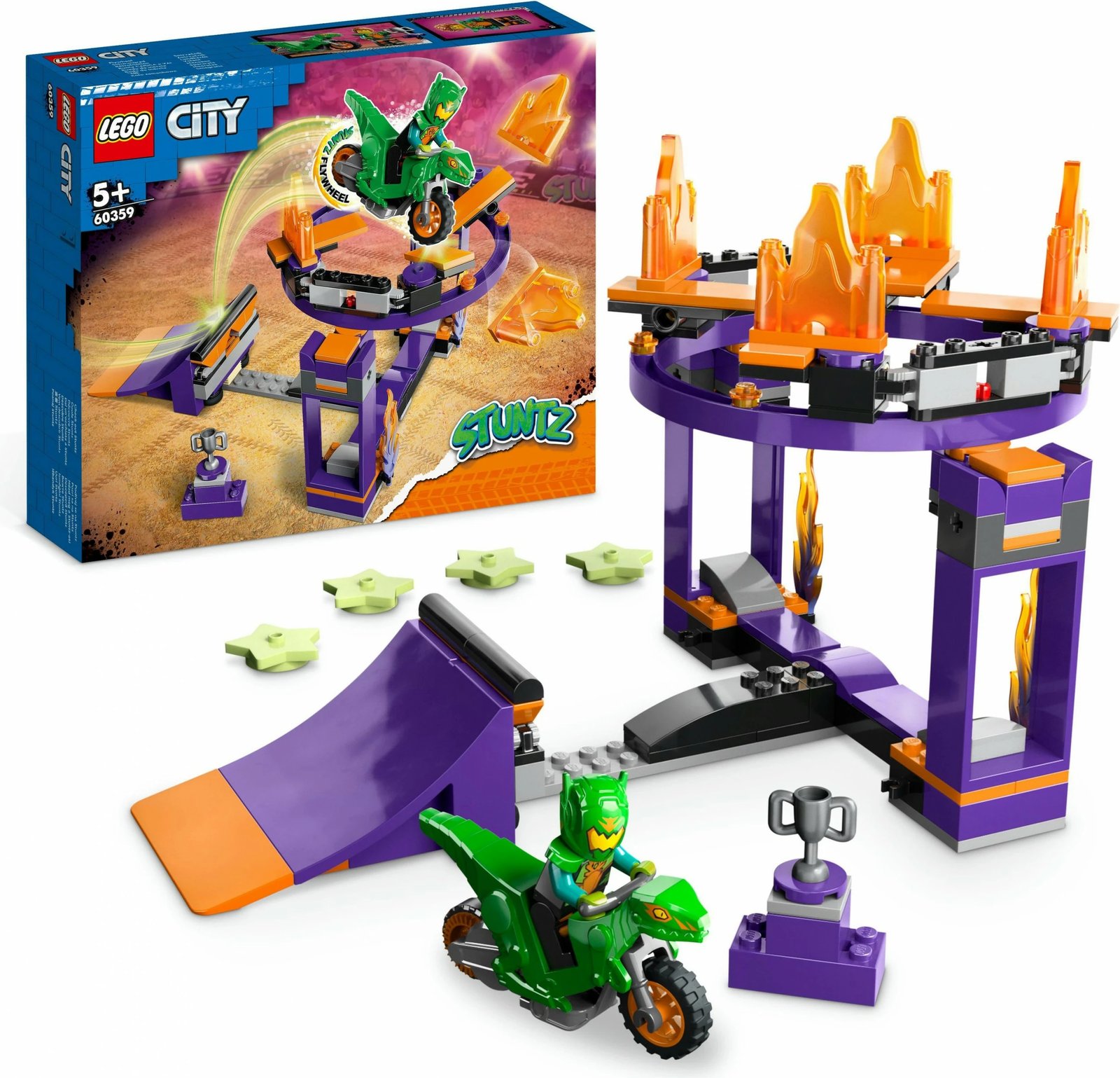 Set ndërtimi LEGO City Dunk Stunt Ramp Challenge 60359, 144 pjesë, shumëngjyrësh