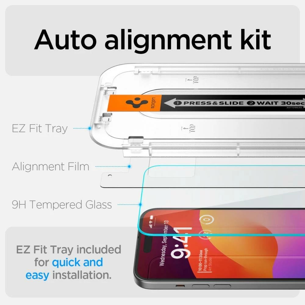 Xham mbrojtës Spigen Glas.tR EZ Fit për iPhone 15 Plus / 16 Plus, transparent