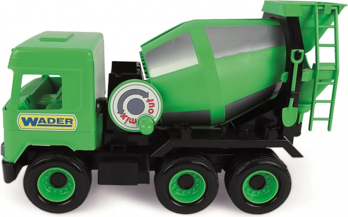 Kamion lodër mikser betoni Wader Middle Truck, plastikë, gjelbër/zi, në kuti