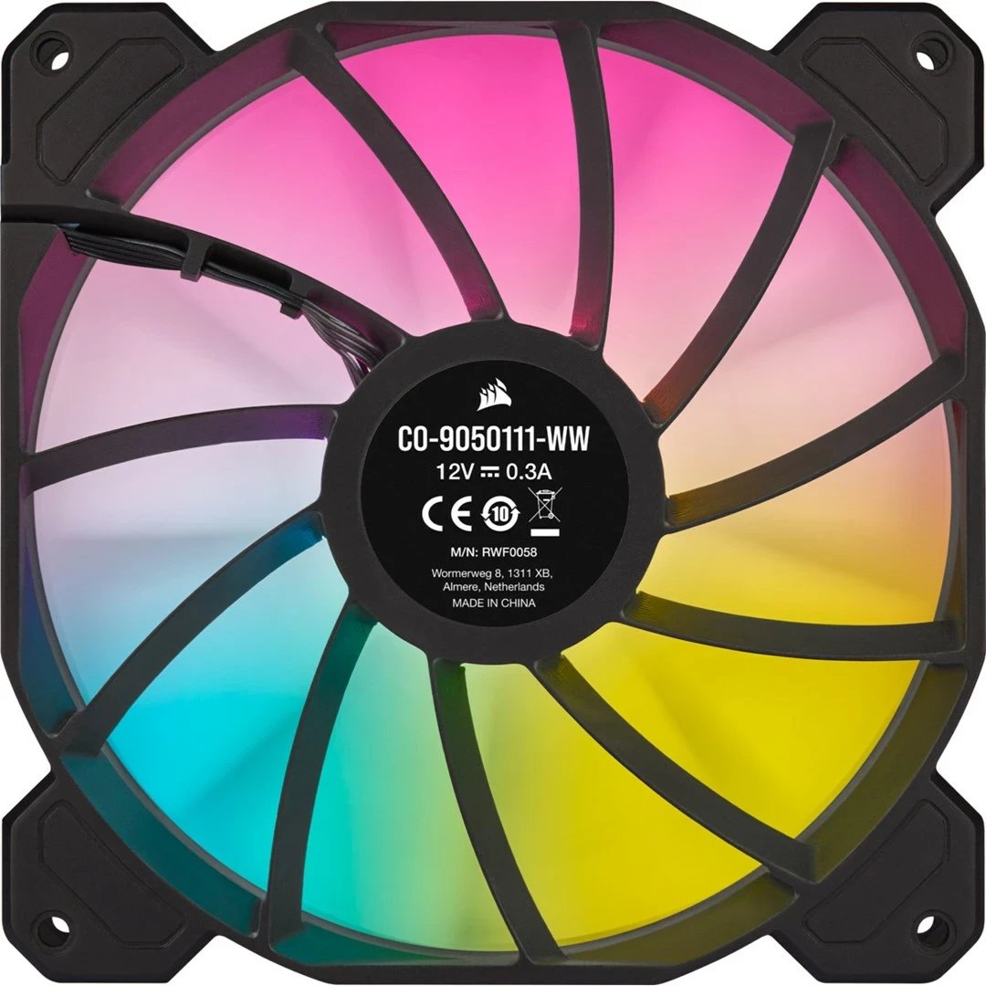 Ventilator për kasë Corsair SP140 RGB ELITE, 14 cm, i zi