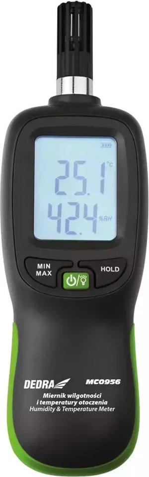 Matës lagështie dhe temperature DEDRA MC0956, i zi