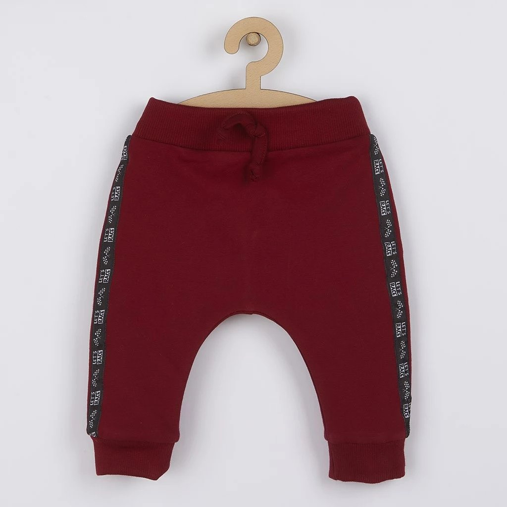 Pantallona treningu për bebe, Nicol Races, madhësia 62 (3-6m), burgundy