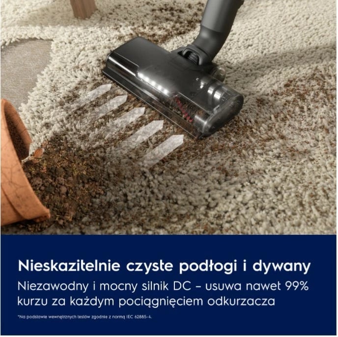 Fshesë me korrent vertikale Electrolux EP61HB21UV, pa kabllo, 0.6L, Bardhë
