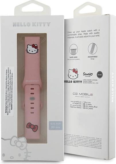 Rrip smartwatch Hello Kitty Silicone Kitty Head, 20mm, rozë