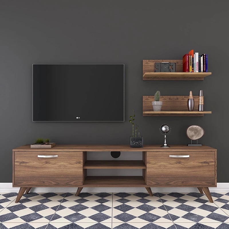 Njësi TV Jasmine, ngjyrë arre, 80x35x48.5cm