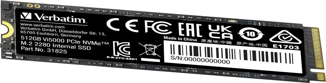 SSD Verbatim Vi5000 PCIe NVMe M.2, 512 GB, Zi