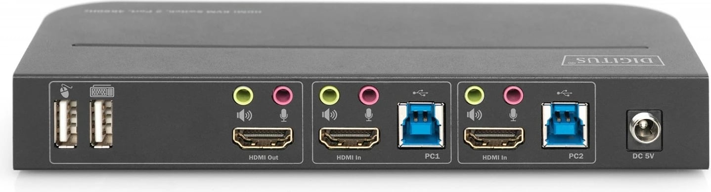 Switch KVM Digitus DS-12874, 2 porta HDMI, 4K 60Hz, 2x USB 3.0, i zi