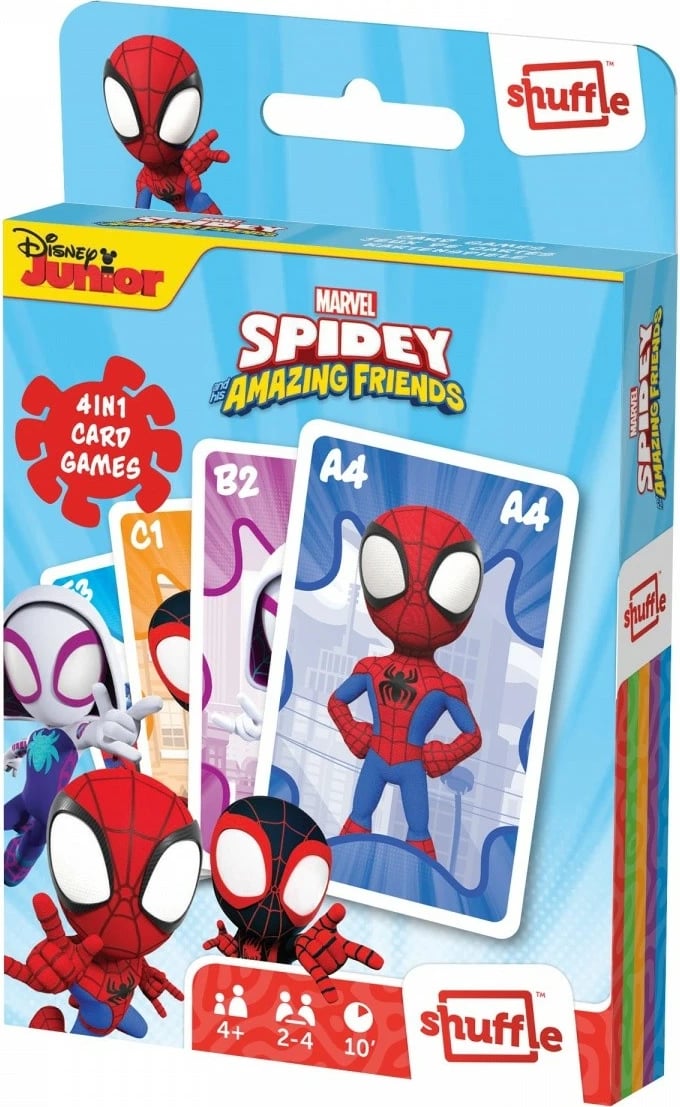 Lojë letra Shuffle Fun 4-in-1 Cartamundi Marvel Spidey and Amazing Friends, 33 letra