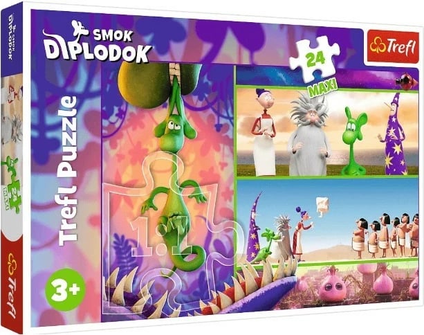 Puzzle Trefl Smok Diplodok 24 pjesë MAXI për fëmijë, 60x40 cm