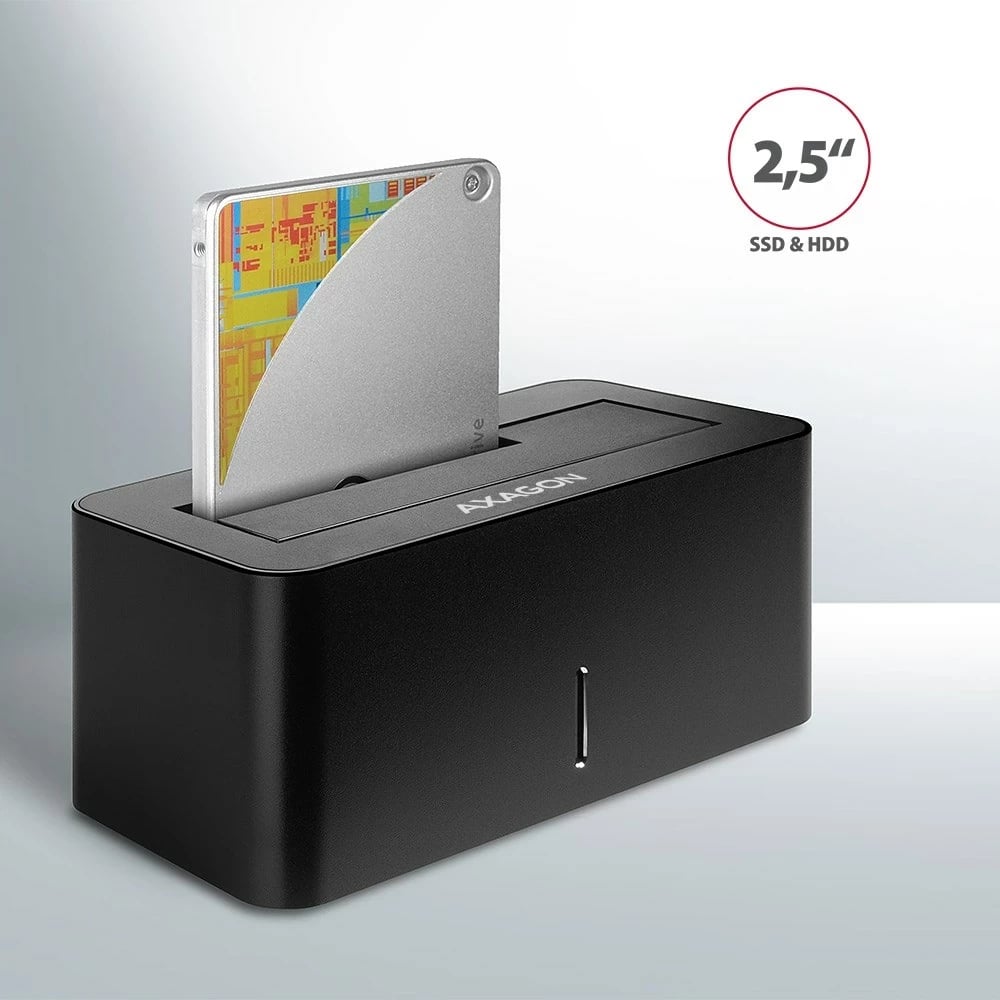Stacion dokimi AXAGON ADSA-SN, USB 3.2 Gen 1, Alumini, Zi
