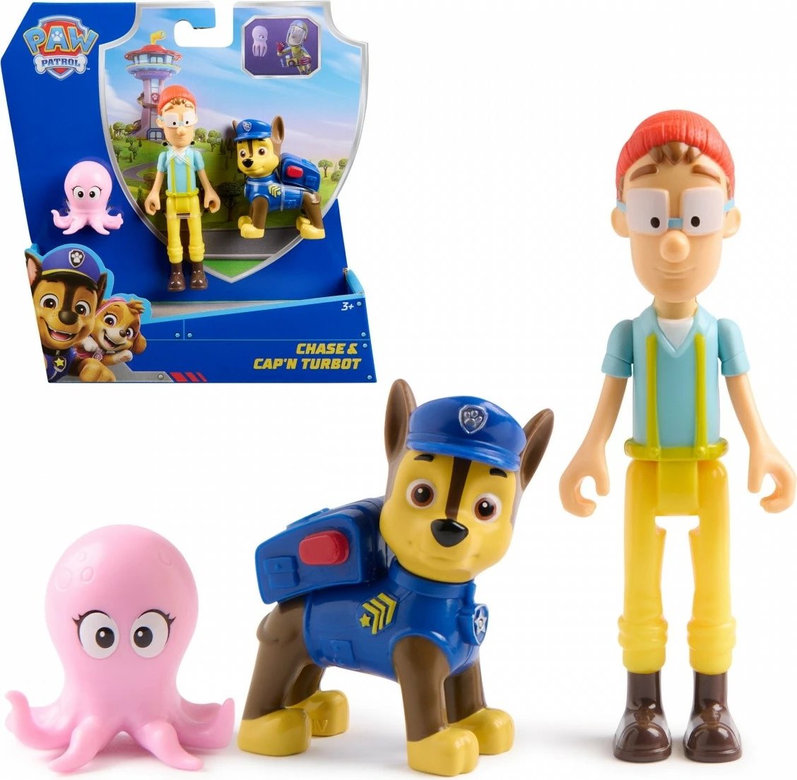Set figurina Paw Patrol Spin Master Chase & Captain Turbot me oktapod, plastikë