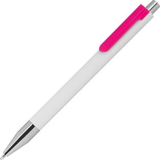 Stilolaps plastik NEXT 21158-14, trup i bardhë, kapëse fuchsia