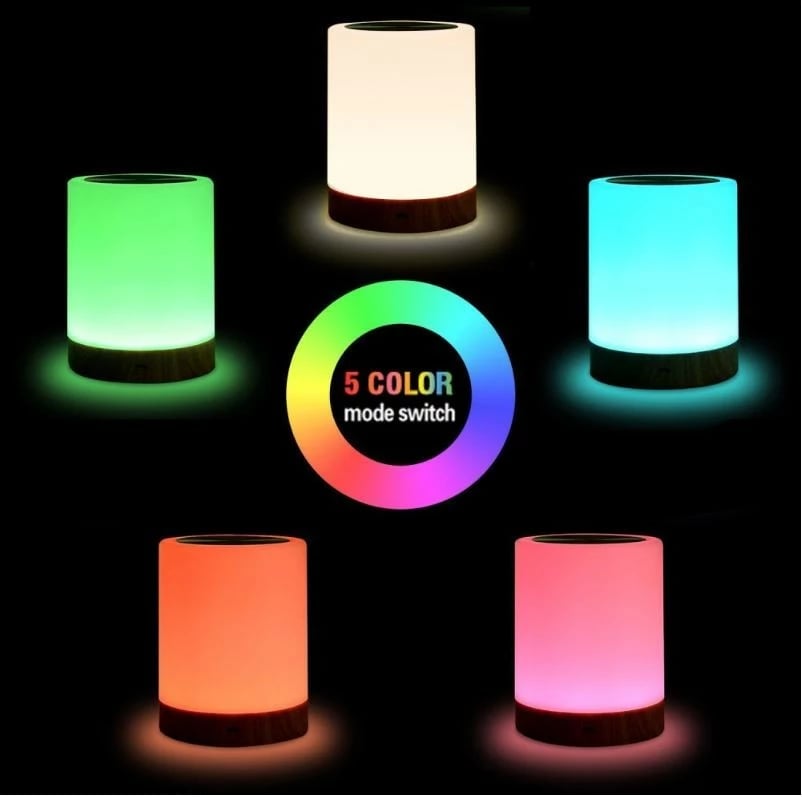 Llambë nate Techly I-LED TOUCH, LED, 12 cm, e bardhë, shumëngjyrëshe, USB