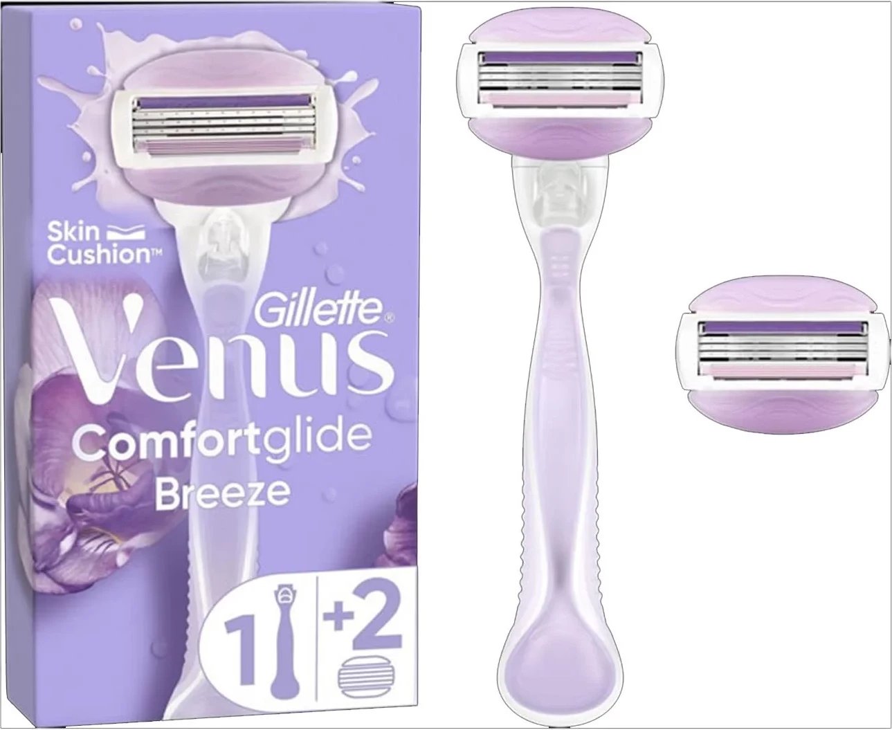 Brisk dhe rezerva për femra Gillette Venus Breeze Comfortglide, vjollcë, 1+2