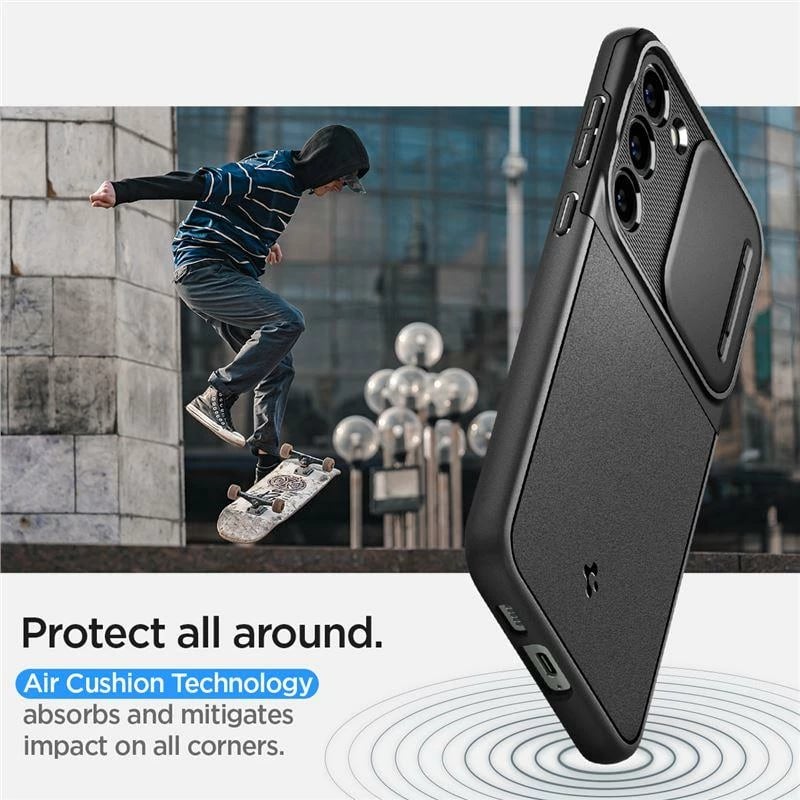 Mbështjellës Spigen Optik Armor për Samsung Galaxy S23, i zi