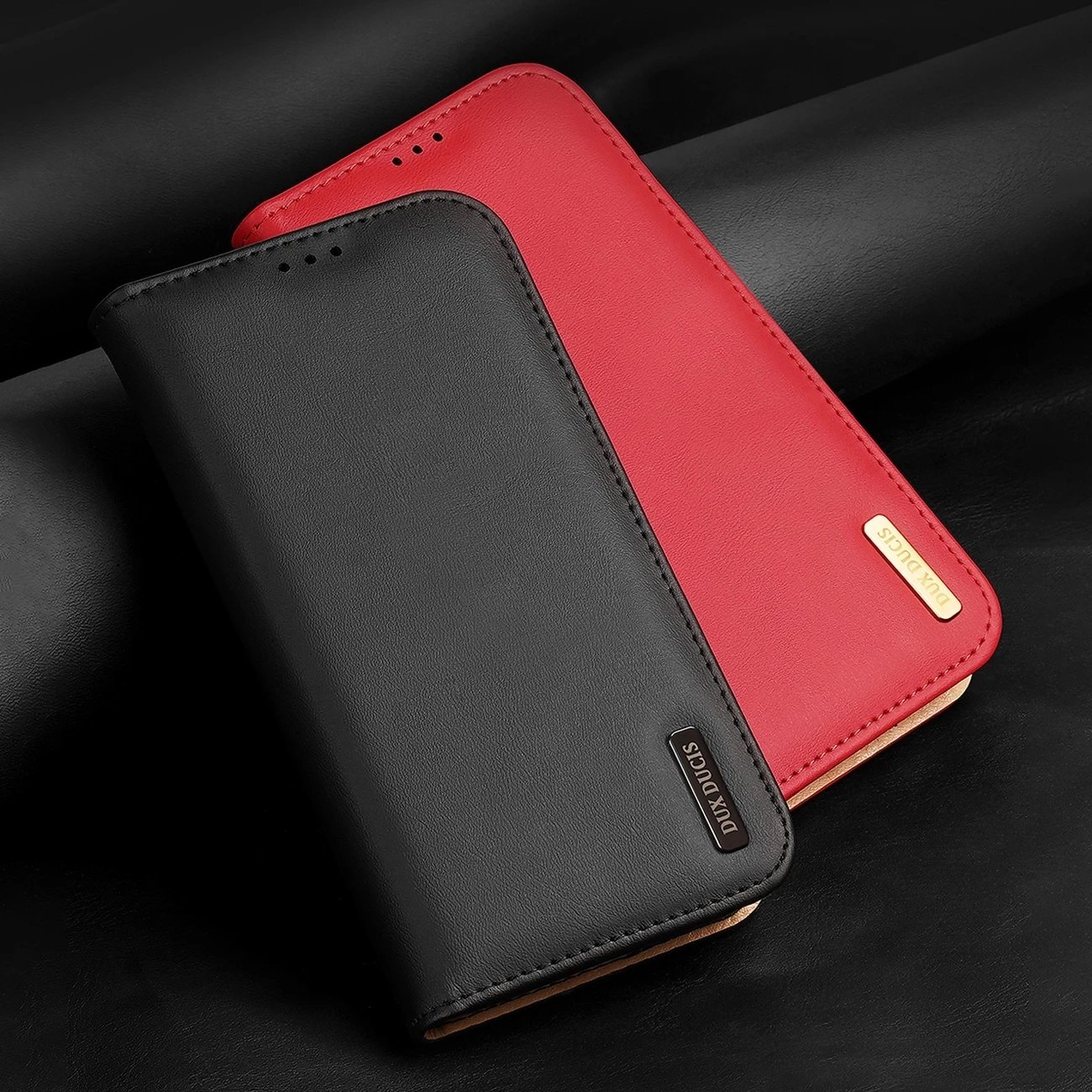 Mbështjellës Dux Ducis Hivo për iPhone 14 Pro Max, lëkurë natyrale, kafe