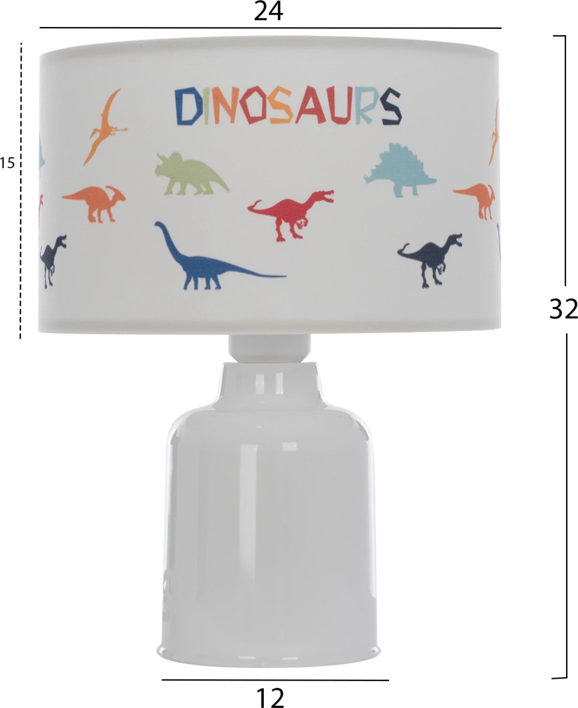 Llambë tavoline për fëmijë me figura dinosaurësh në kapak Φ24x32Hcm.FH7577.05