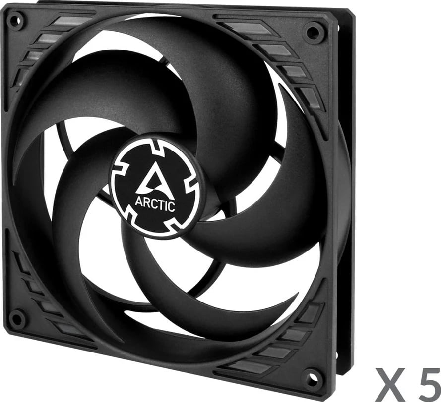 Ventilatorë për kasë kompjuteri Arctic P14, set me 5 copë, 14 cm, Zi