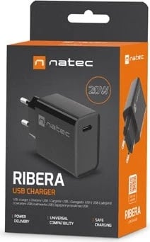 Karikues Natec Ribera USB-C 20W PD, i zi
