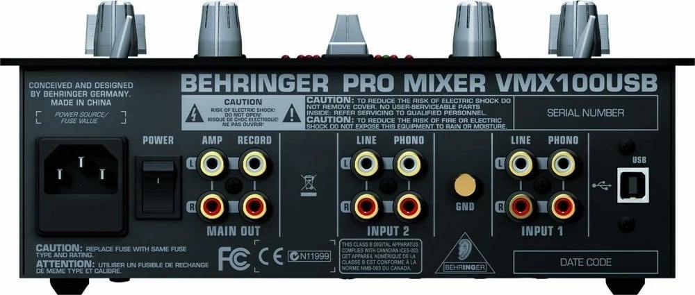 Mikser audio Behringer VMX100USB, 2 kanale, Zi