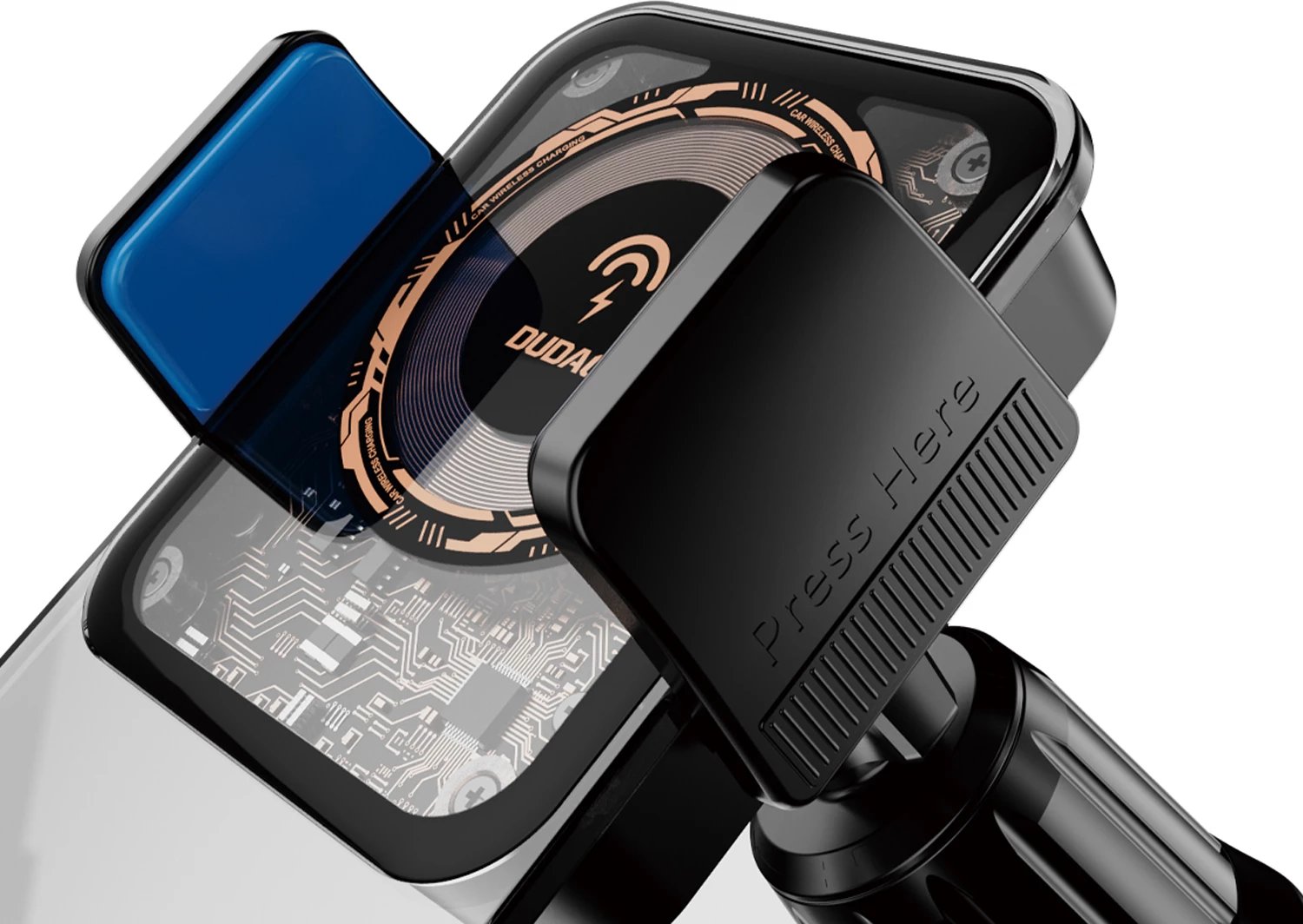 Mbajtës telefoni Dudao F19 me karikues wireless 15W, i zi