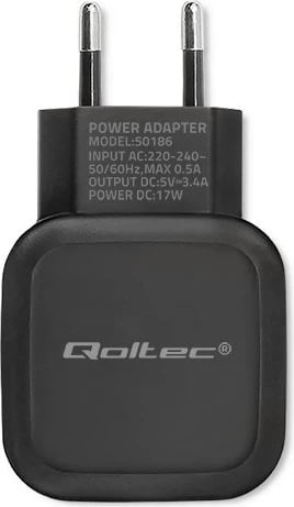 Karikues Qoltec 50186, 17W, 5V, 3.4A, 2xUSB