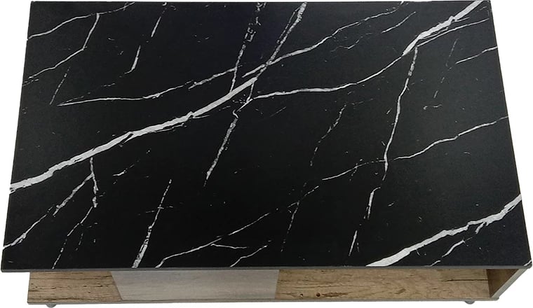 Tavolinë kafeje Moses, ngjyrë mermeri të zi-sonoma, 90x54x37.5cm