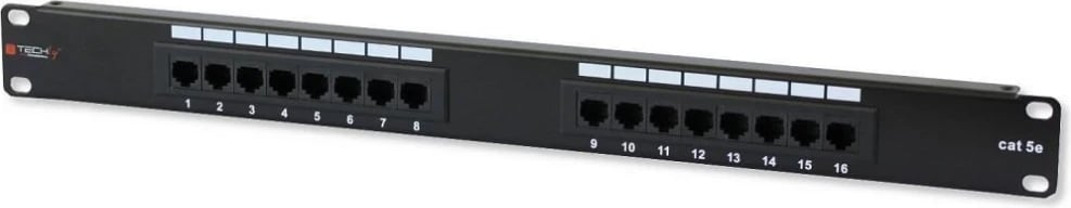 Paneli i Patcheve Techly 022854 UTP Cat5e 1U, 16-port, i zi