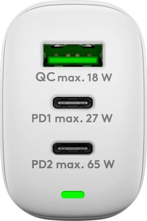 Karikues Goobay 61759, 3 porta USB, Quick Charge 3.0, i bardhë