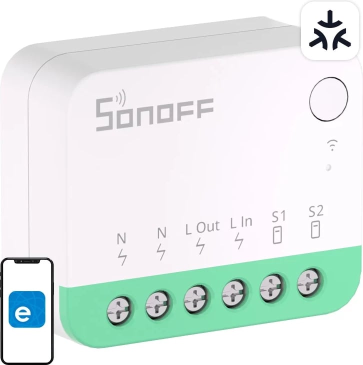Switch smart Sonoff MINIR4M, Matter, Wi-Fi, i bardhë