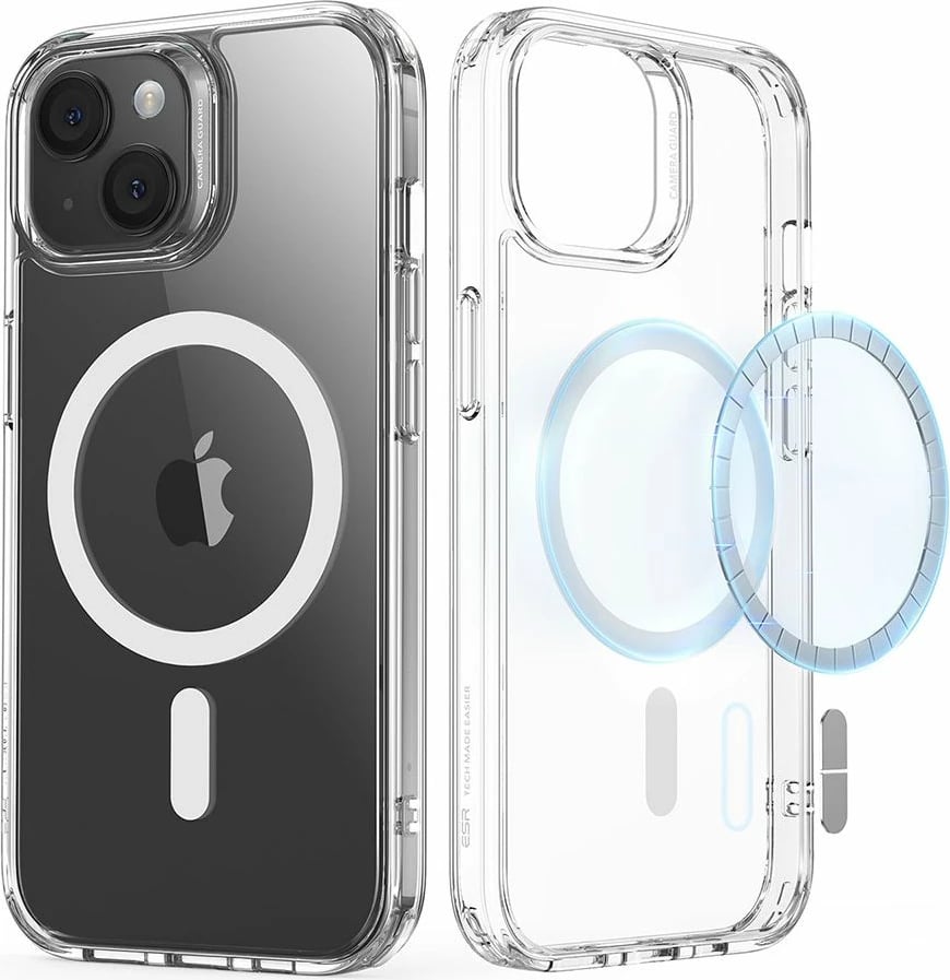 Mbështjellës ESR Classic Hybrid HaloLock me MagSafe për iPhone 15, Transparent