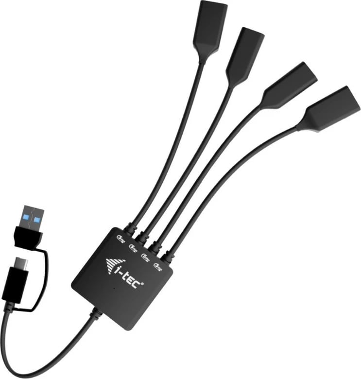 Kasë i-tec CACBLHUB2A2C, 4 porta (2x USB-C, 2x USB-A), e zezë