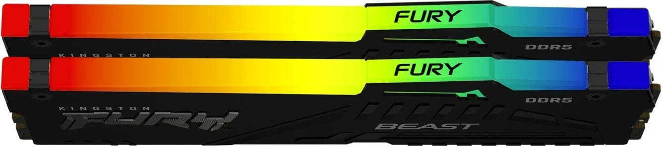 RAM memorje Kingston FURY Beast DDR5 RGB, 32GB (2x16GB), 5600 MHz, CL36, e zezë, set