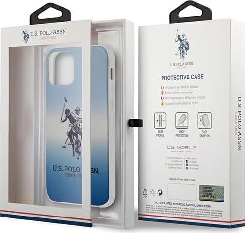 Mbështjellës U.S. Polo Assn. USHCP12SPCDGBL për iPhone 12 mini 5.4", Gradient, kaltër