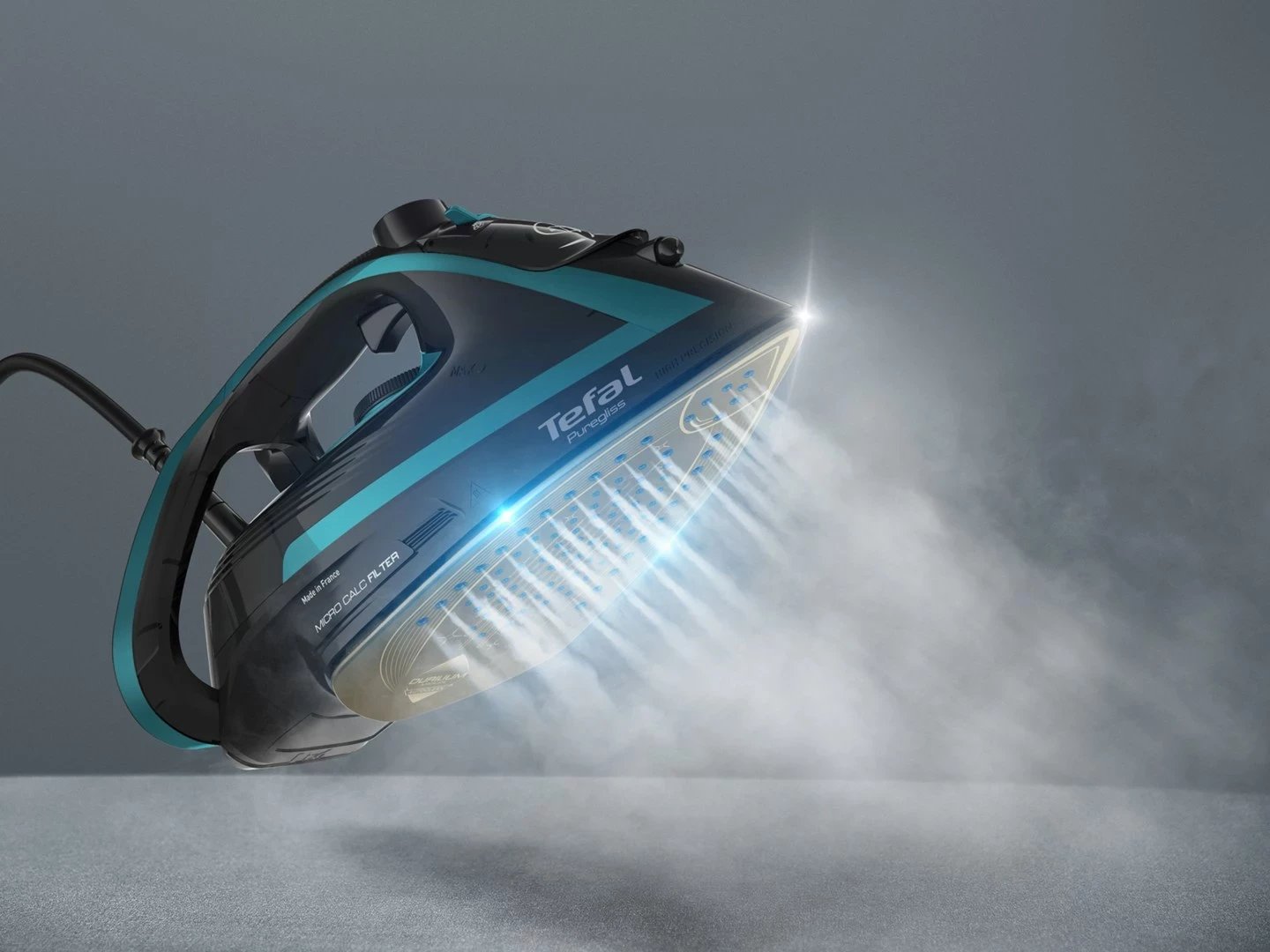 Hekur Tefal Puregliss FV8066, 3000 W, Zi, Kaltër