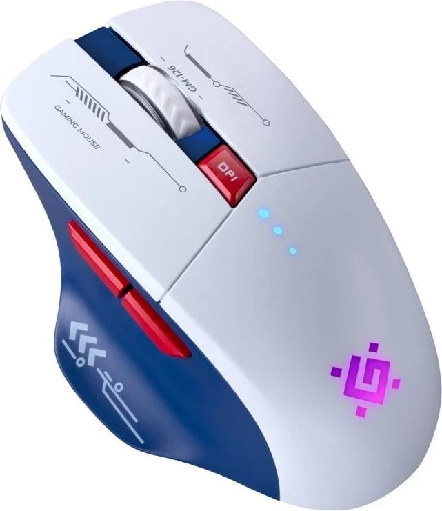 Maus Defender GM-126 TISA RF+BT Optik 1600dpi 6P, Bardhë