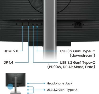 Monitor BenQ RD240Q, 24.1", WQXGA, IPS, 5ms, HDMI/DP/USB-C, Gri