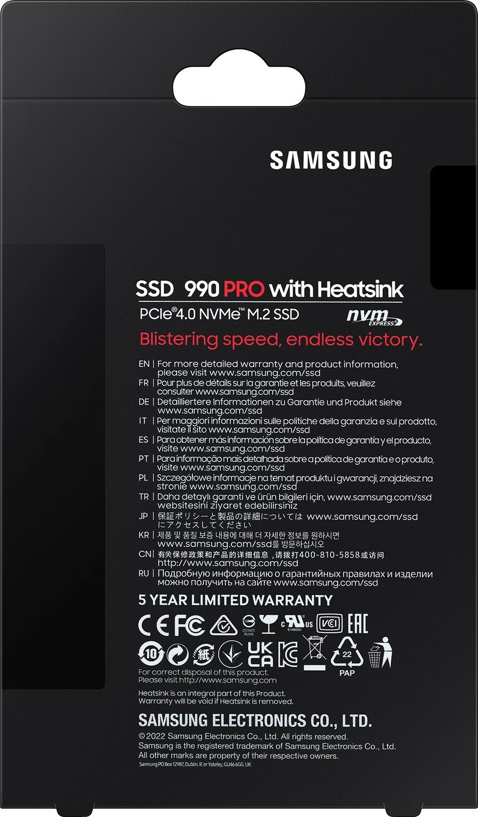 SSD Samsung 990 Pro, 4 TB, M.2, 7450 MB/s
