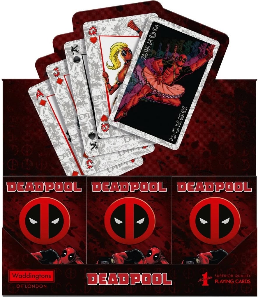 Letra loje Waddingtons Deadpool, 52+2, tematikë Marvel, kuqe