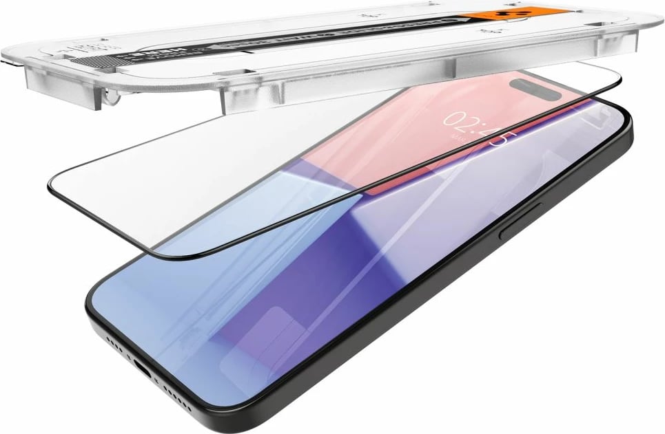 Xham mbrojtës Spigen Glas.tR EZ Fit FC për iPhone 15 Pro Max, i zi