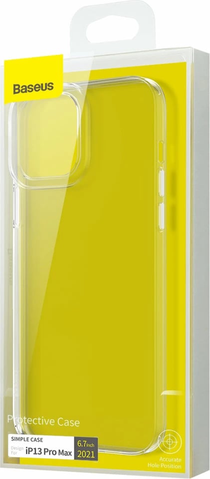 Mbështjellës Baseus Simple Series për iPhone 13 Pro Max, transparent