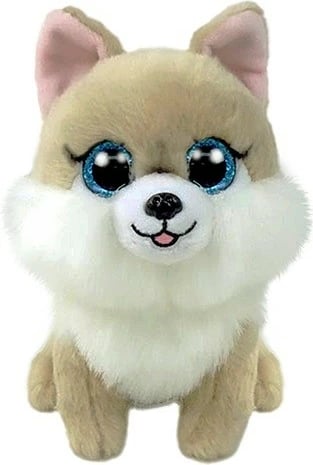 Lodër pelushi qen, TY, 36571, 15 cm, bezhë/bardhë