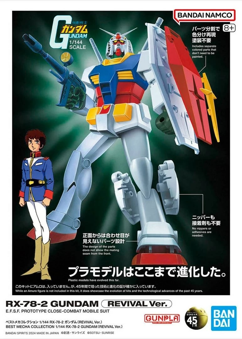 Model plastik RX-78-2 Gundam REVIVAL Ver., Bandai, 1/144, për koleksionistë